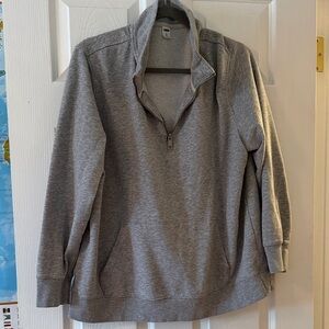 Old Navy Heather Gray Quarter-Zip Pullover Sweater